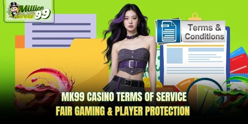 MK99 Casino Terms of Service — fair gaming and player protection promotional banner